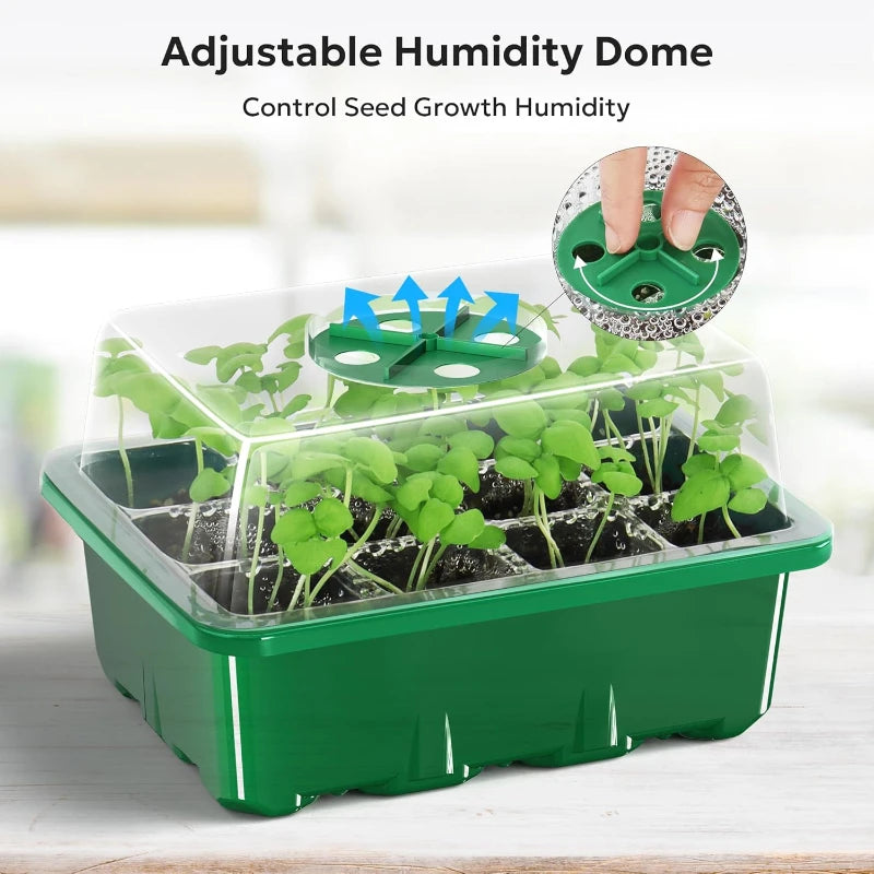 Seedling Trays with Humidity Domes, 10-Pack 12-Cell Seed Starter Kit – image 3