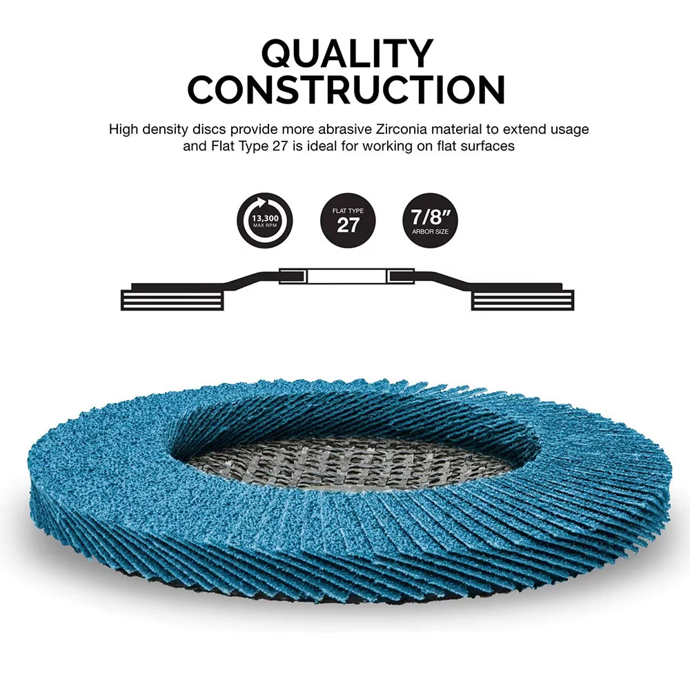 Welding Flap Discs 10 Pack 4.5 in T27 Zirconia for Angle Grinder – image 5