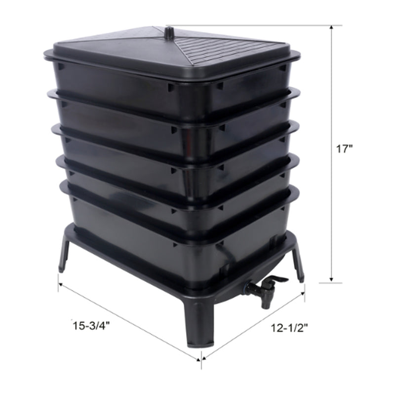 5-Tray Worm Composting Bin Kit with Spigot, 13 Gallon – image 8