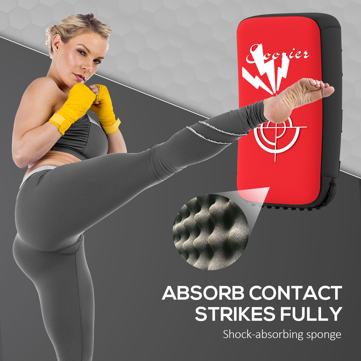 Curved Muay Thai Kick Shield 16.5 in, Kickboxing and Martial Arts Strike Pad – image 3