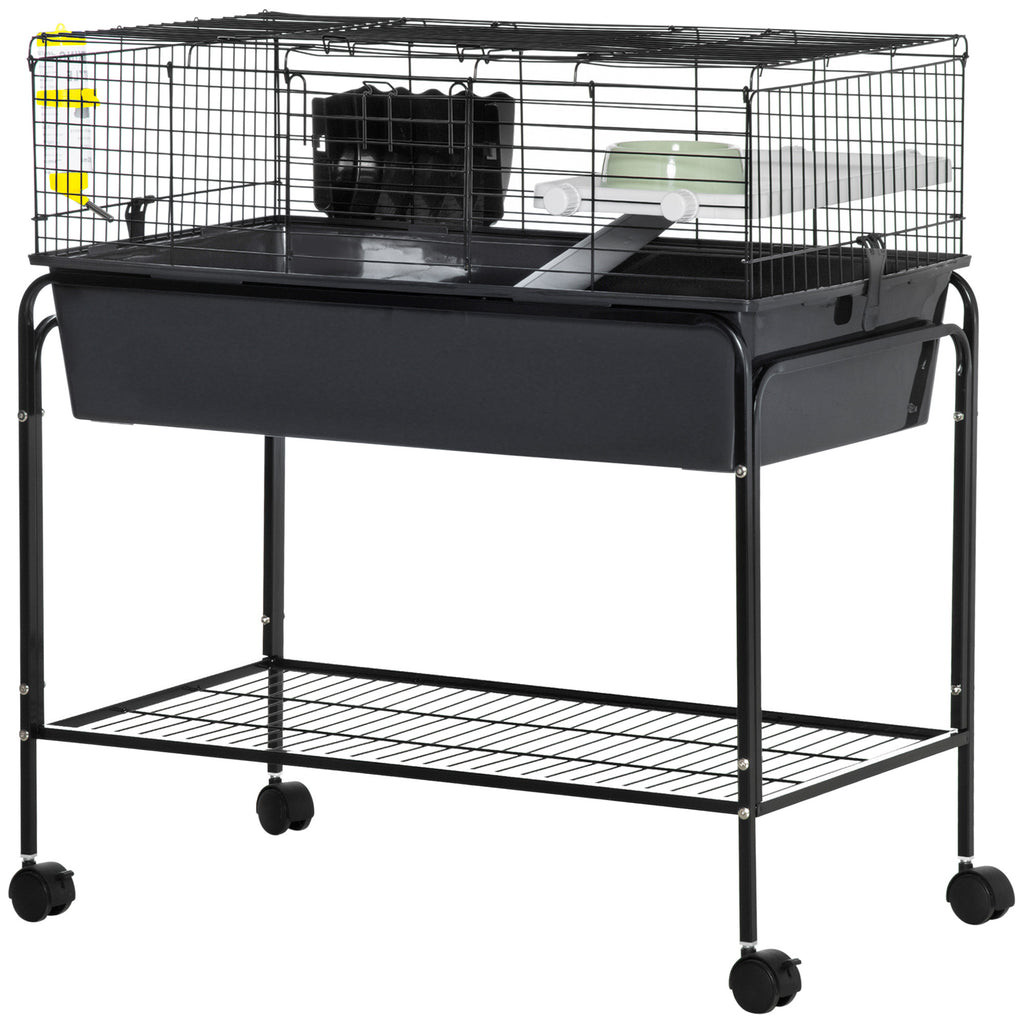 Two-Story Small Animal Cage with Removable Rolling Stand, Gray – image 1