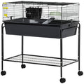 Two-Story Small Animal Cage with Removable Rolling Stand, Gray – image 1