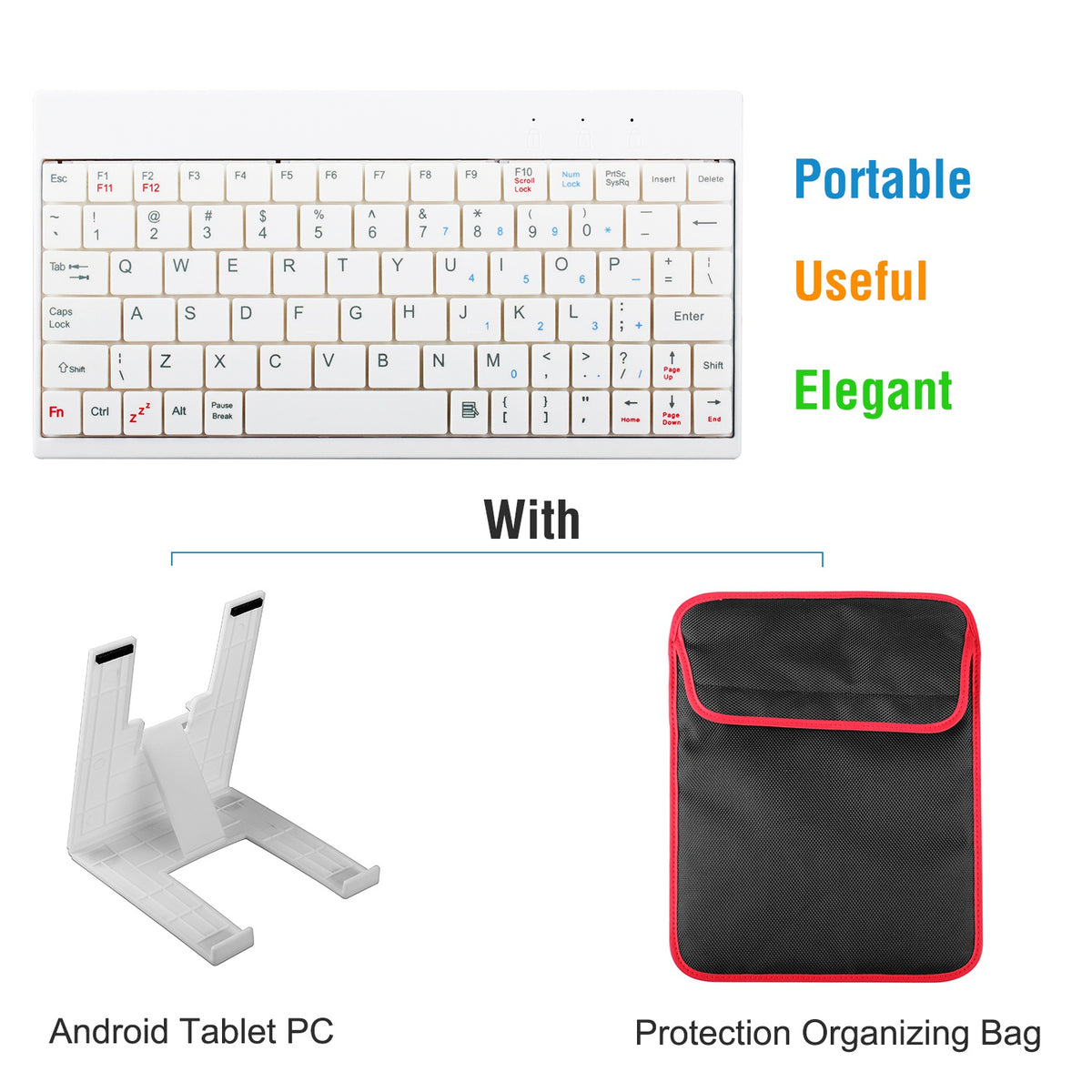 Mini Wired Keyboard 80 Keys with Tablet Stand and Carry Bag – image 8