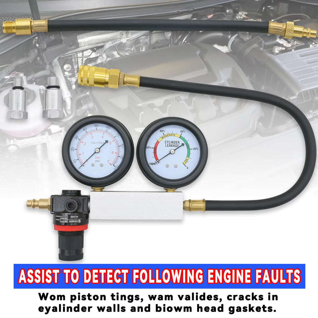 Cylinder Leak Down Tester – Dual Gauge Engine Leakage Kit – image 3
