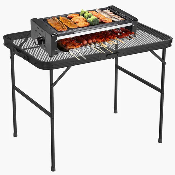 Folding Aluminum Camping Grill Table with Adjustable Height – image 1