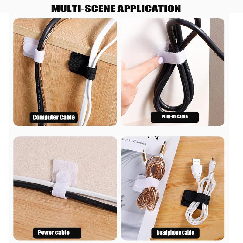 Cable Management Straps, Self-Adhesive Reusable Ties, 10 Pack – image 10
