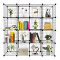 16 Cube Wire Storage Shelves, Modular Metal Grid Cubby Organizer