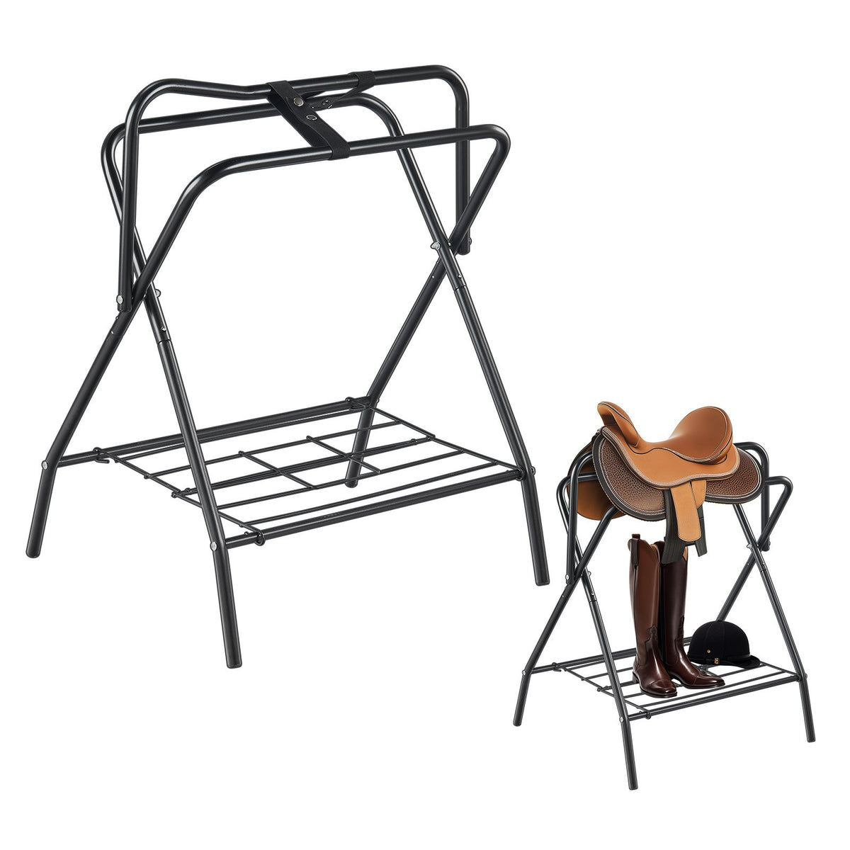 Folding Freestanding Saddle Stand 2-Pack, Portable Horse Blanket Rack