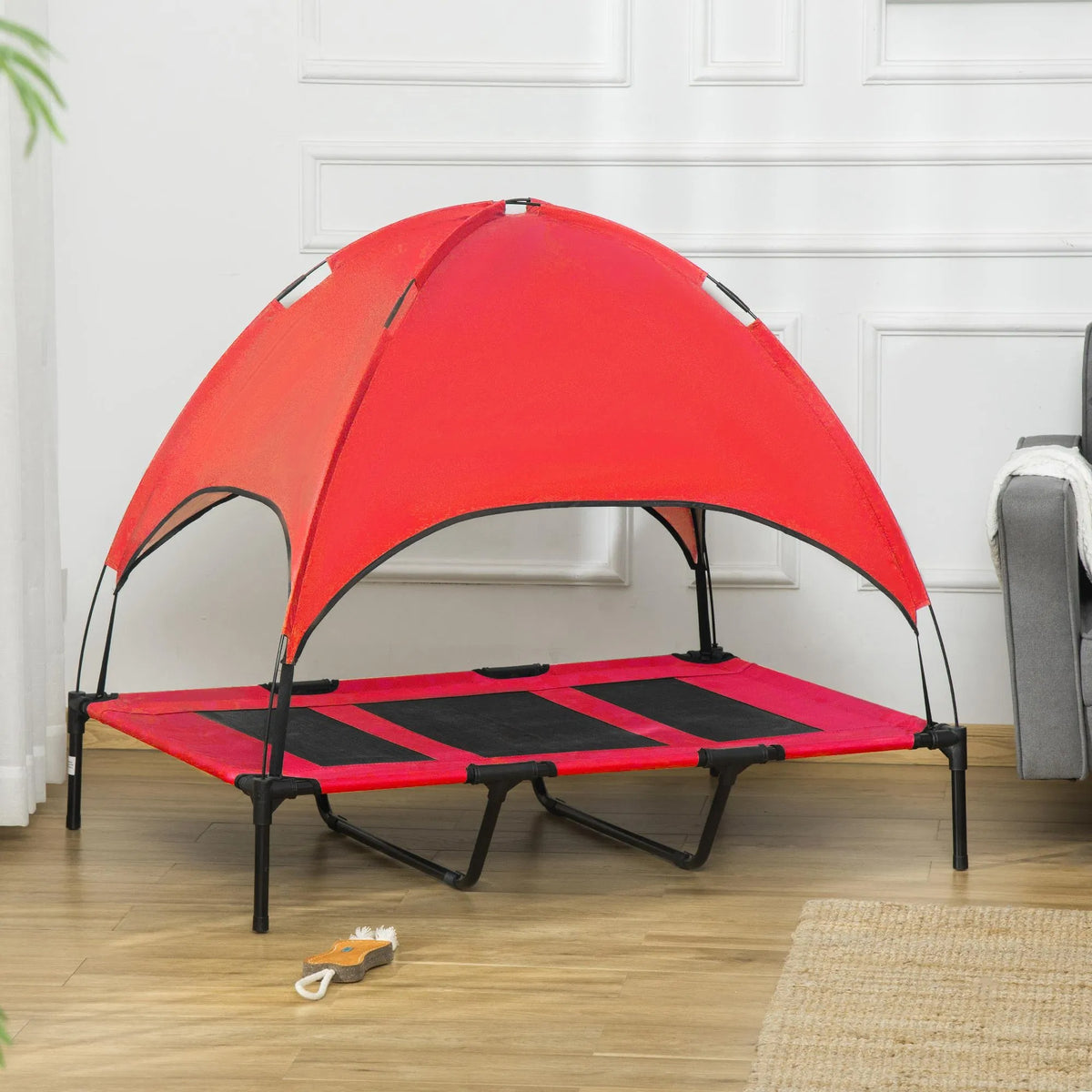 Elevated Dog Bed with Canopy, 48 x 36 in Raised Outdoor Dog Cot – image 8