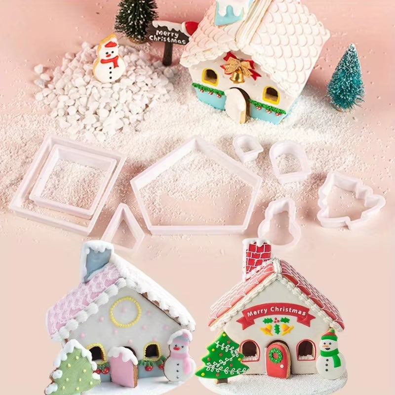 Gingerbread House Cookie Cutter Set – 3D Christmas Biscuit Molds – image 3