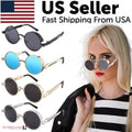 Round Polarized Sunglasses, Retro Metal Frame for Men and Women