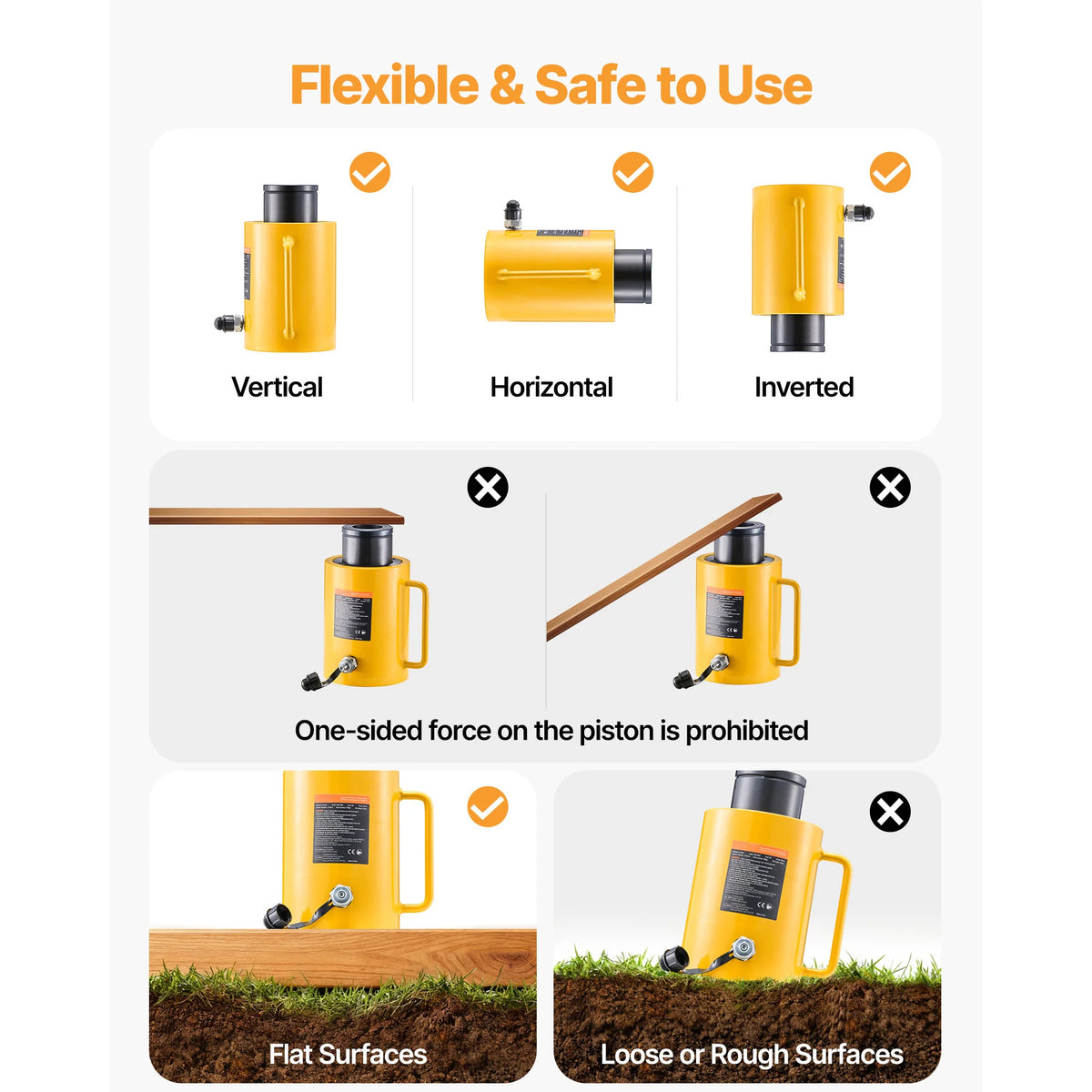 Hollow Plunger Hydraulic Cylinder 60 Ton, 2 in Stroke Ram Jack – image 5