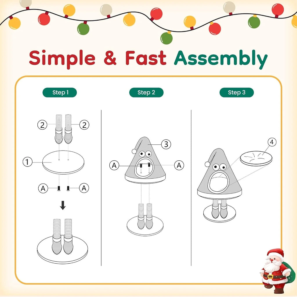 Christmas Cat Tree, Santa Hat Cat Tower with Sisal Posts, 31.5 in – image 5