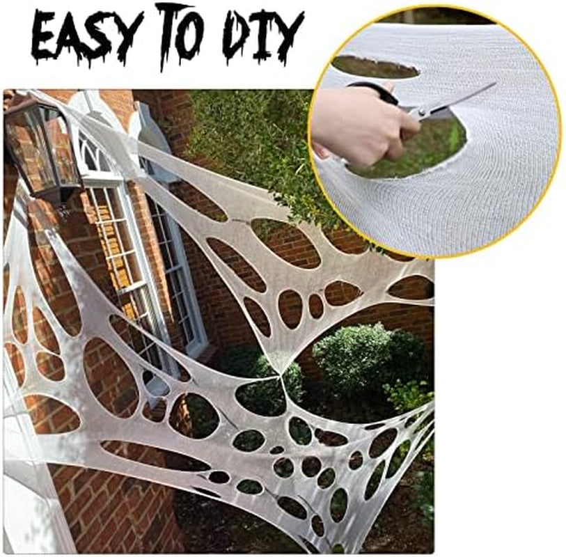 Halloween Spider Web – 450 sq ft Stretch Web Netting for Haunted House – image 2