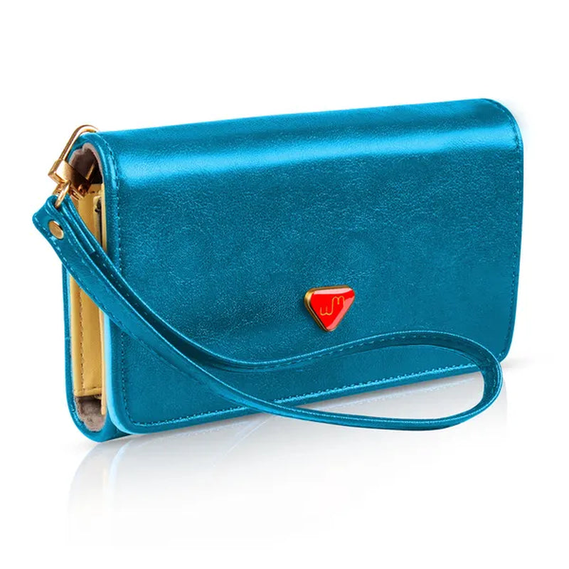Women's Wristlet Wallet – Blue PU Leather Card Holder – image 2