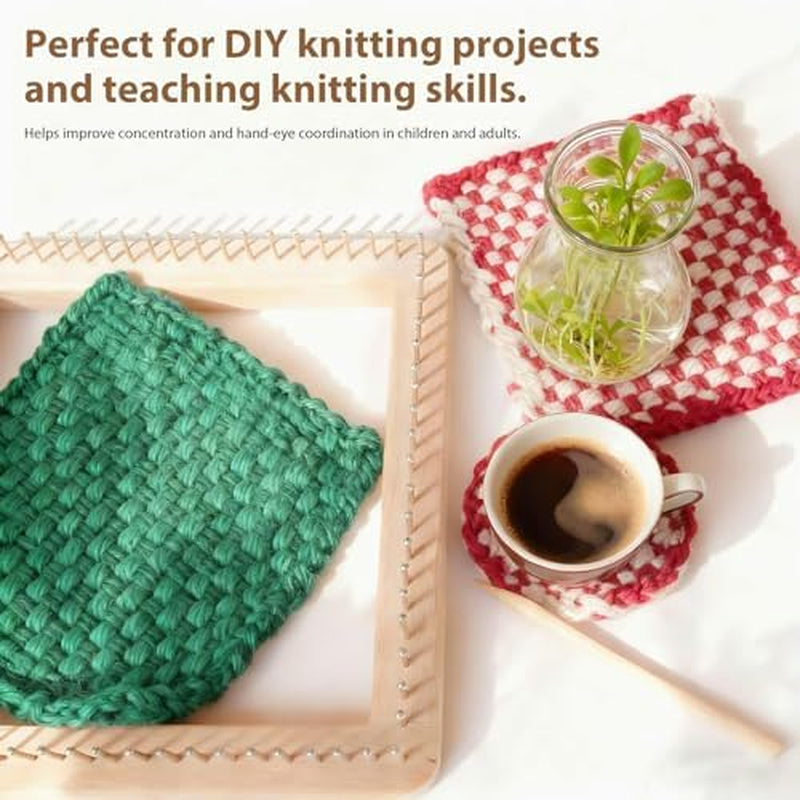 Wooden Knitting Loom Board, 30 x 30 cm DIY Weaving Frame – image 3