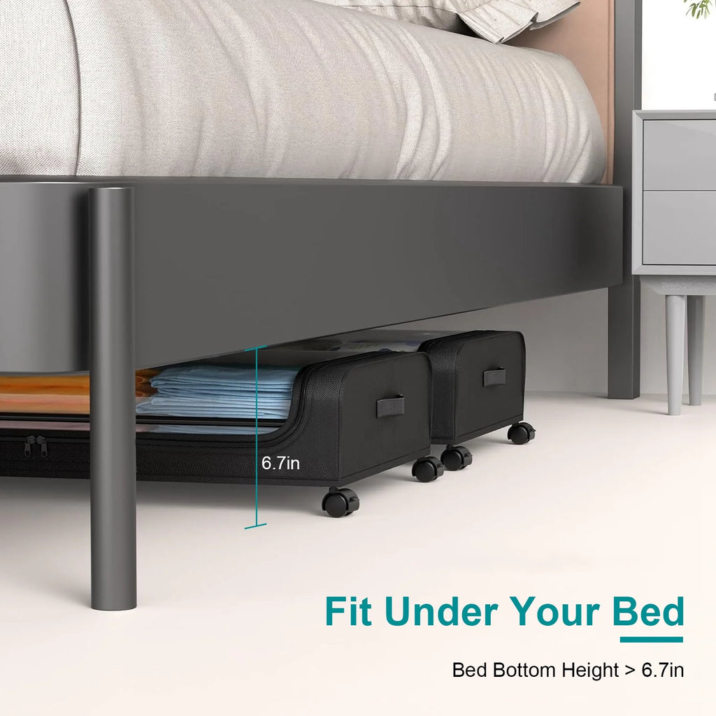 Under Bed Storage Containers 2-Pack with Wheels & Clear Lid – image 5