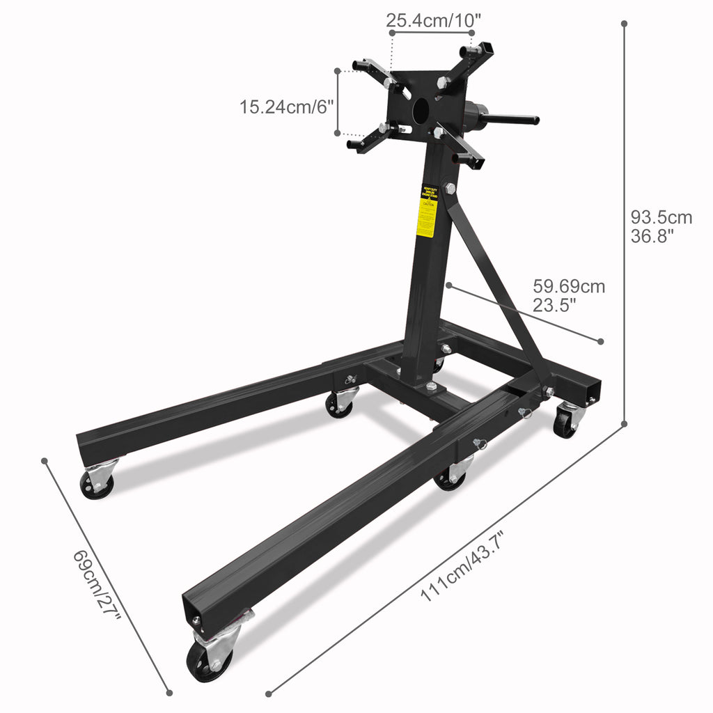 Engine Stand 2000 lb Rotating with 6 Casters, Folding Frame – image 2