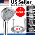 Handheld Shower Head - 5-Setting High Pressure Sprayer, 5 ft Hose