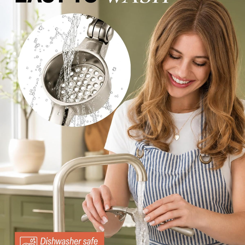 Garlic Press Set with Silicone Peeler and Cleaning Brush – image 5