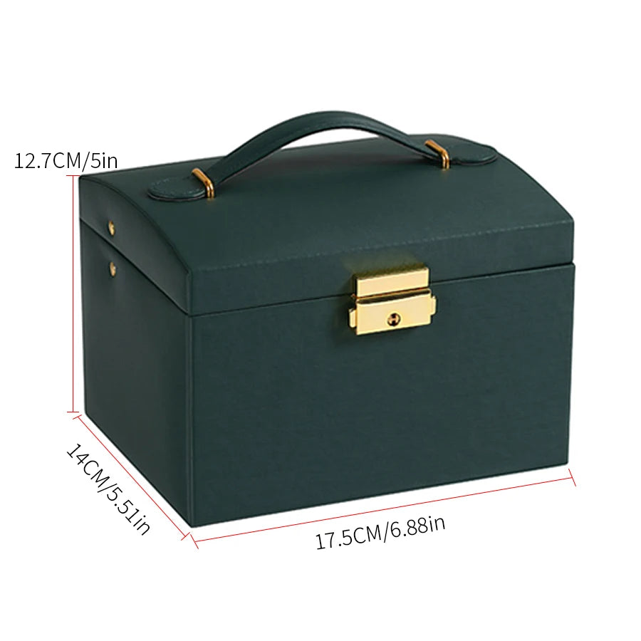 Three-Layer Lockable Jewelry Box with Arched Lid – image 7