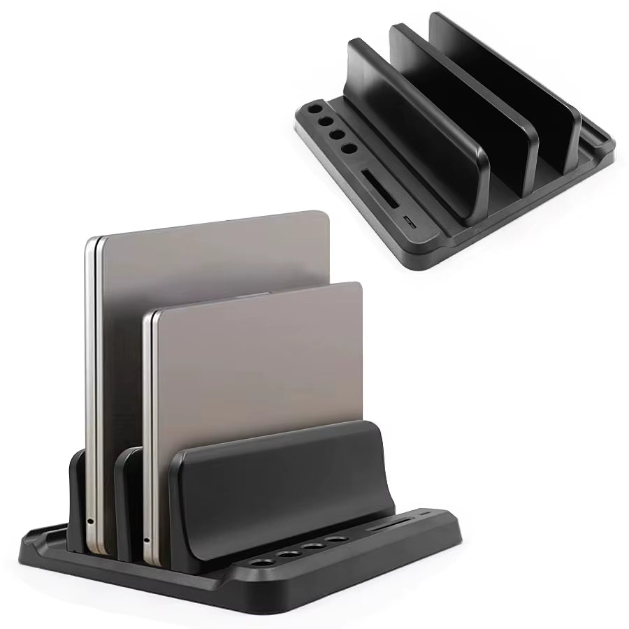 Vertical Laptop Stand - Dual Slot Desk Dock for Laptop and Tablet – image 5
