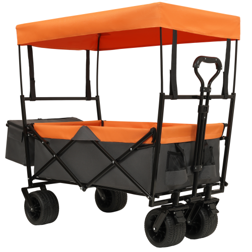 480 lb Collapsible Wagon with Canopy, Mosquito Net & 7in Wheels – image 1