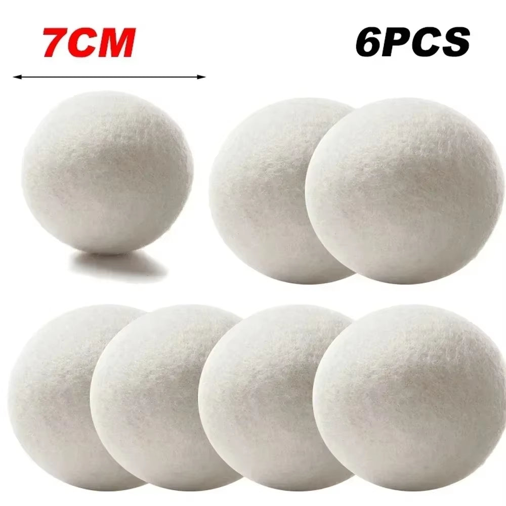 Wool Dryer Balls - 6 Pack XL 7cm Reusable Fabric Softener