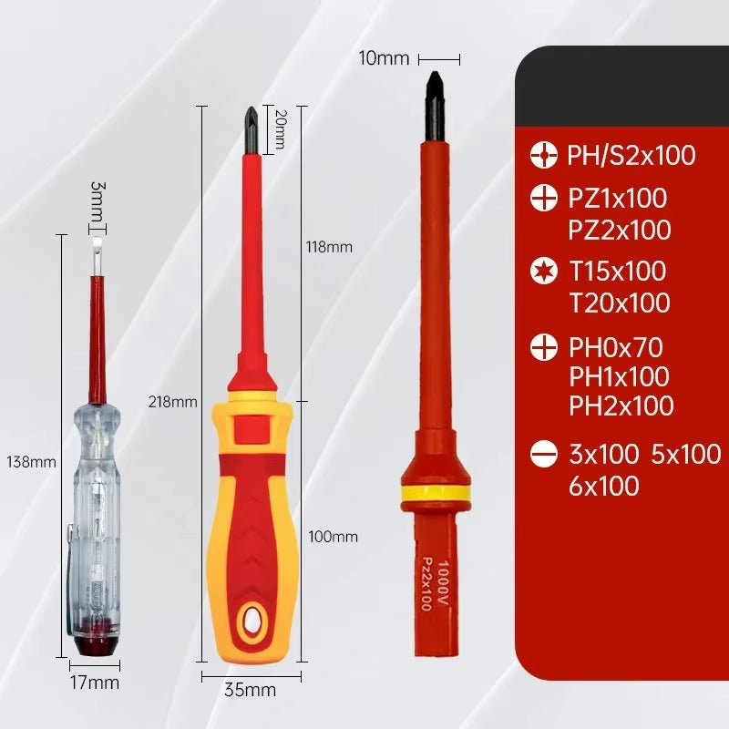 1000V Insulated Screwdriver Set, Magnetic Interchangeable Blades – image 5