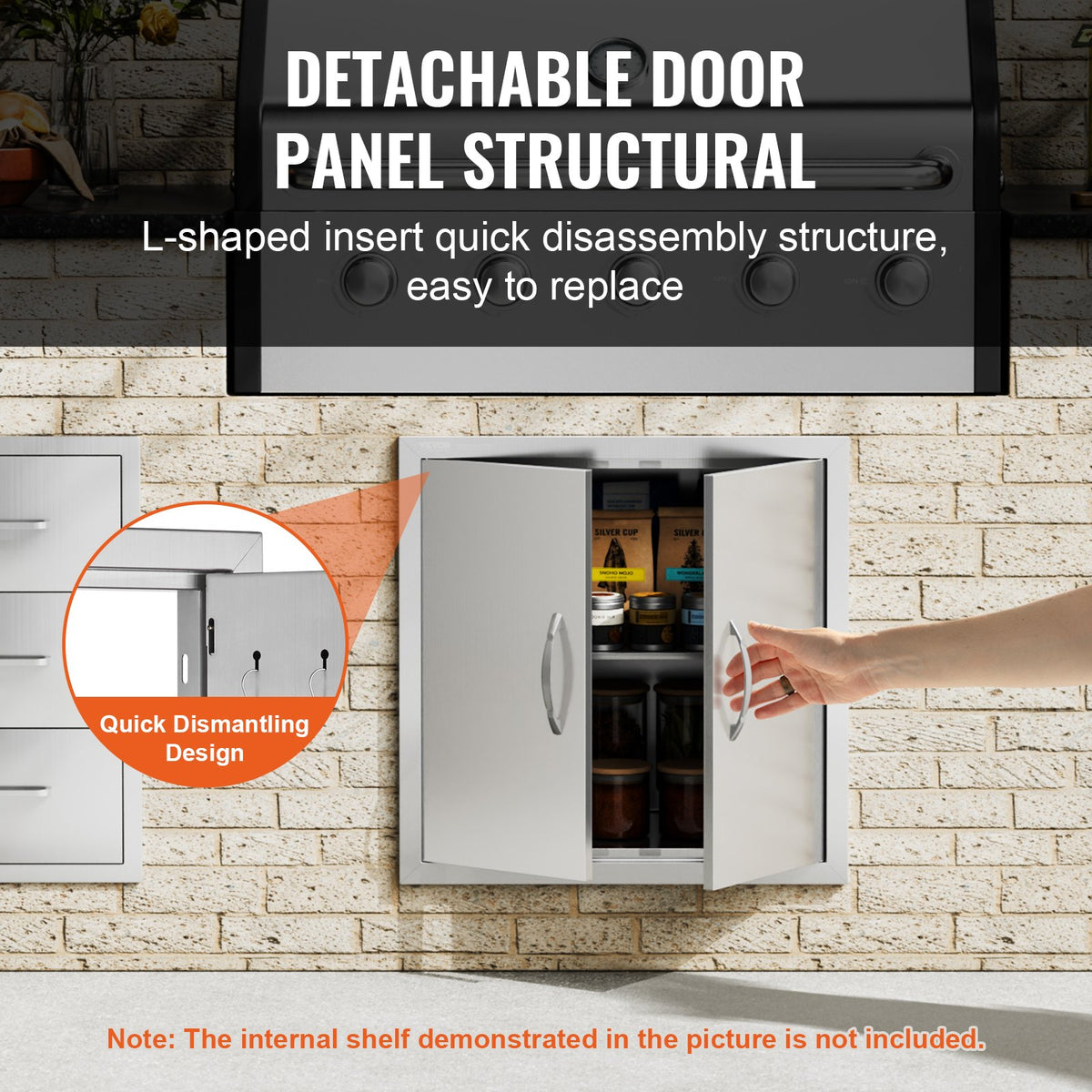 Stainless Steel BBQ Island Access Door 24 x 24 In Double Door – image 5