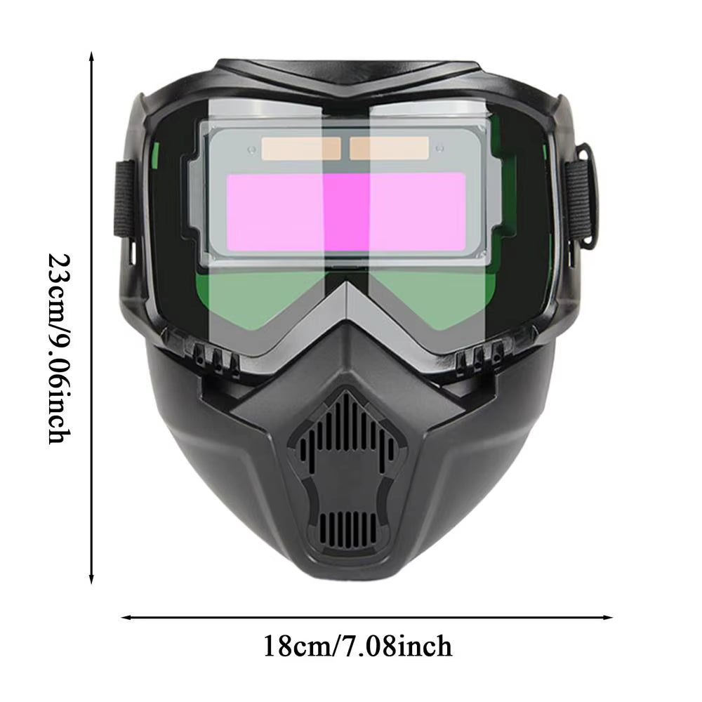 Auto Darkening Welding Helmet - Breathable Solar Welder Face Shield Hood