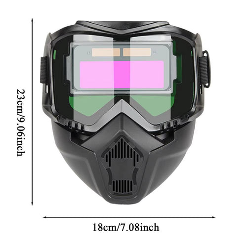 Auto Darkening Welding Helmet - Breathable Solar Welder Face Shield Hood