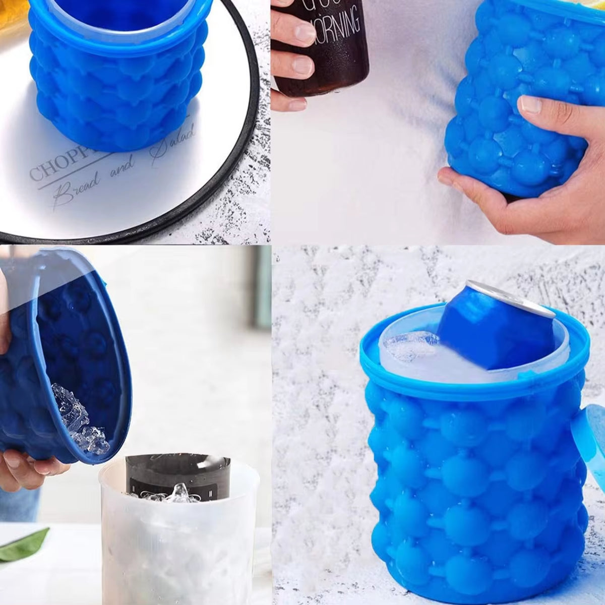 Silicone Ice Cube Bucket – Ice Mold & Drink Cooler – image 3