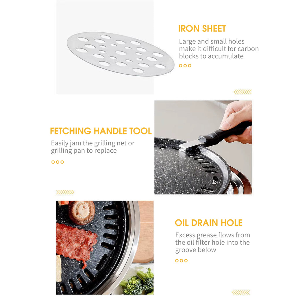 13 Inch Round Tabletop Charcoal Grill with Grill Net – image 3