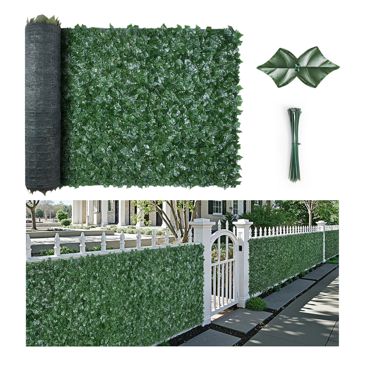 Ivy Privacy Fence Screen 39 x 98 in - Artificial Hedge Wall – image 11