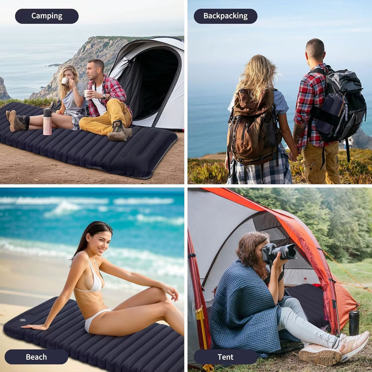4 Inch Thick Camping Sleeping Pad With Built-In Pump – image 6