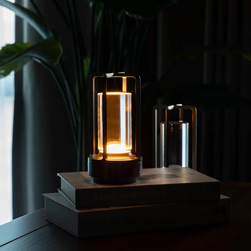 Crystal Table Lamp - Rechargeable Touch LED Lamp with Aluminum Base