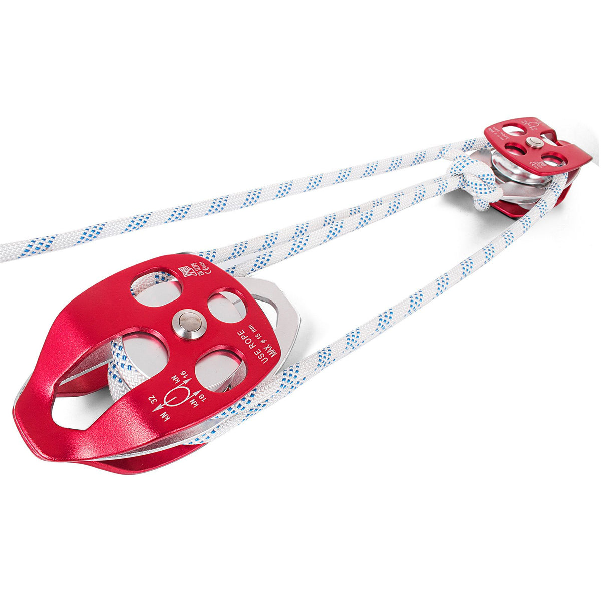 Twin Sheave Block and Tackle with 200 ft Braided Rope, 7700 lb – image 5