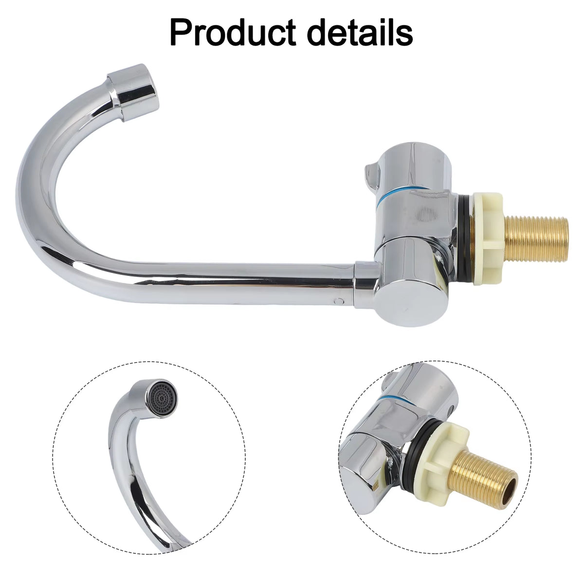 RV Folding Faucet, 360 Degree Swivel Stainless Steel Cold Water Tap – image 3
