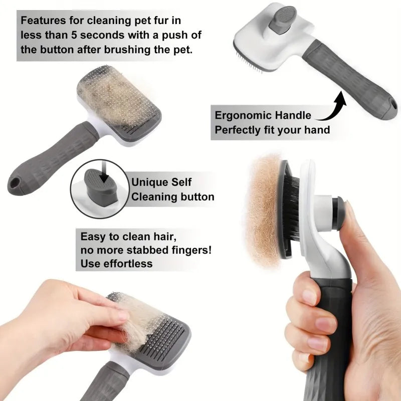 Self-Cleaning Slicker Brush - Round-Tip Pins for Dogs & Cats – image 5