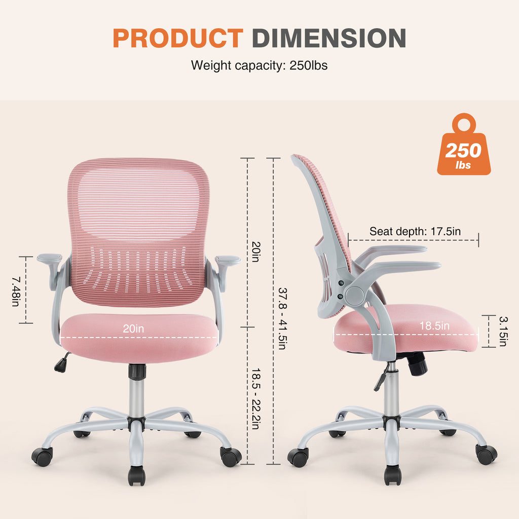 Tall Drafting Chair with Adjustable Foot Ring for Standing Desks, Pink – image 5