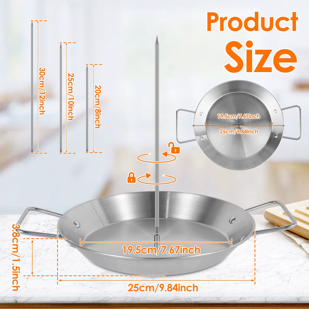 Vertical Grill Skewer Pan with 3 Interchangeable Spikes – image 3
