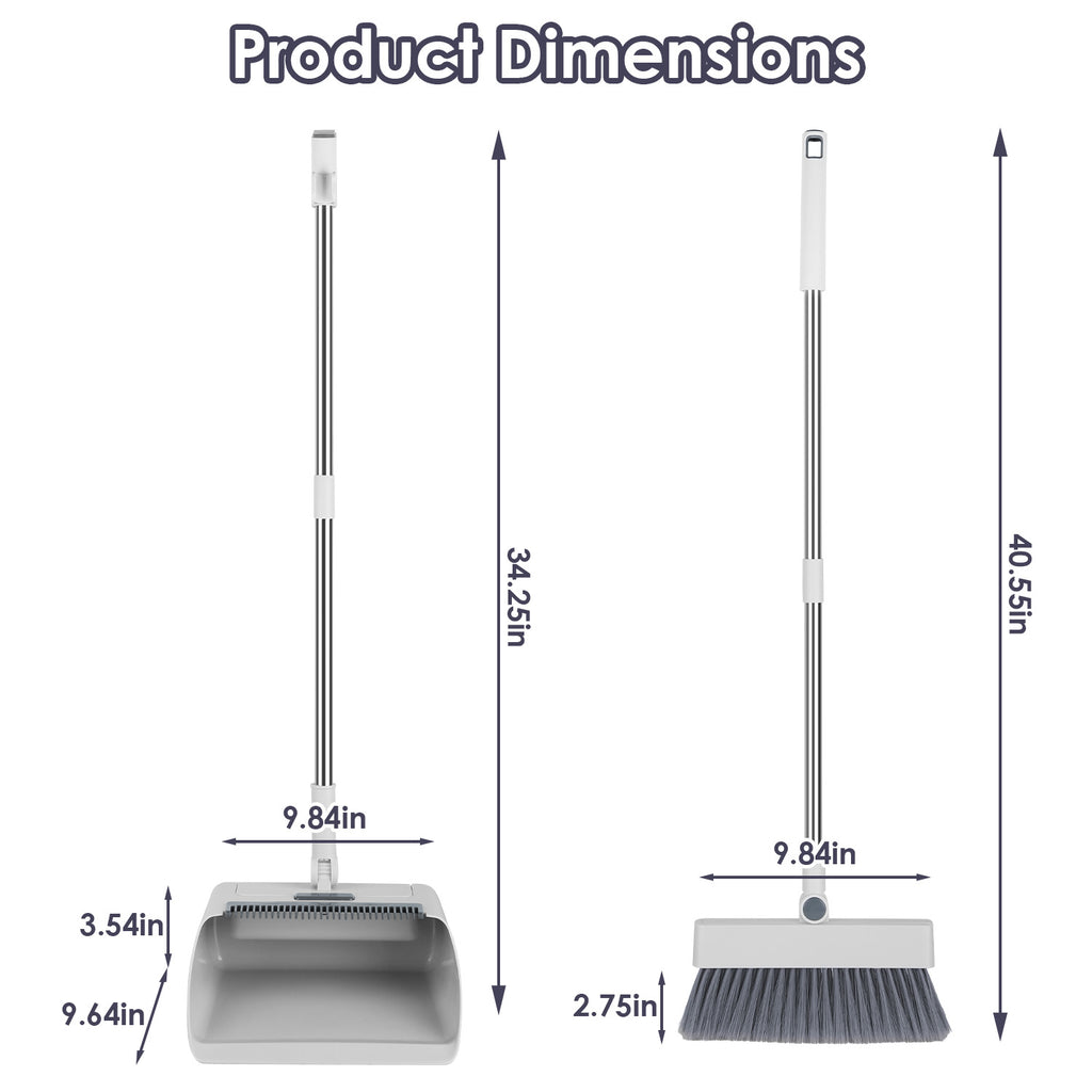 Broom and Dustpan Set – 4-in-1 Upright with Squeegee – image 2