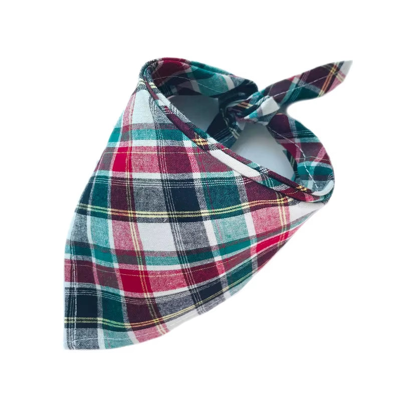 Plaid Dog Bandanas 30/50 Pack - Pet Scarf Bibs Bulk