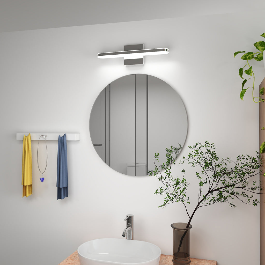 Dimmable Chrome LED Bathroom Light Bar 16 Inch over Mirror