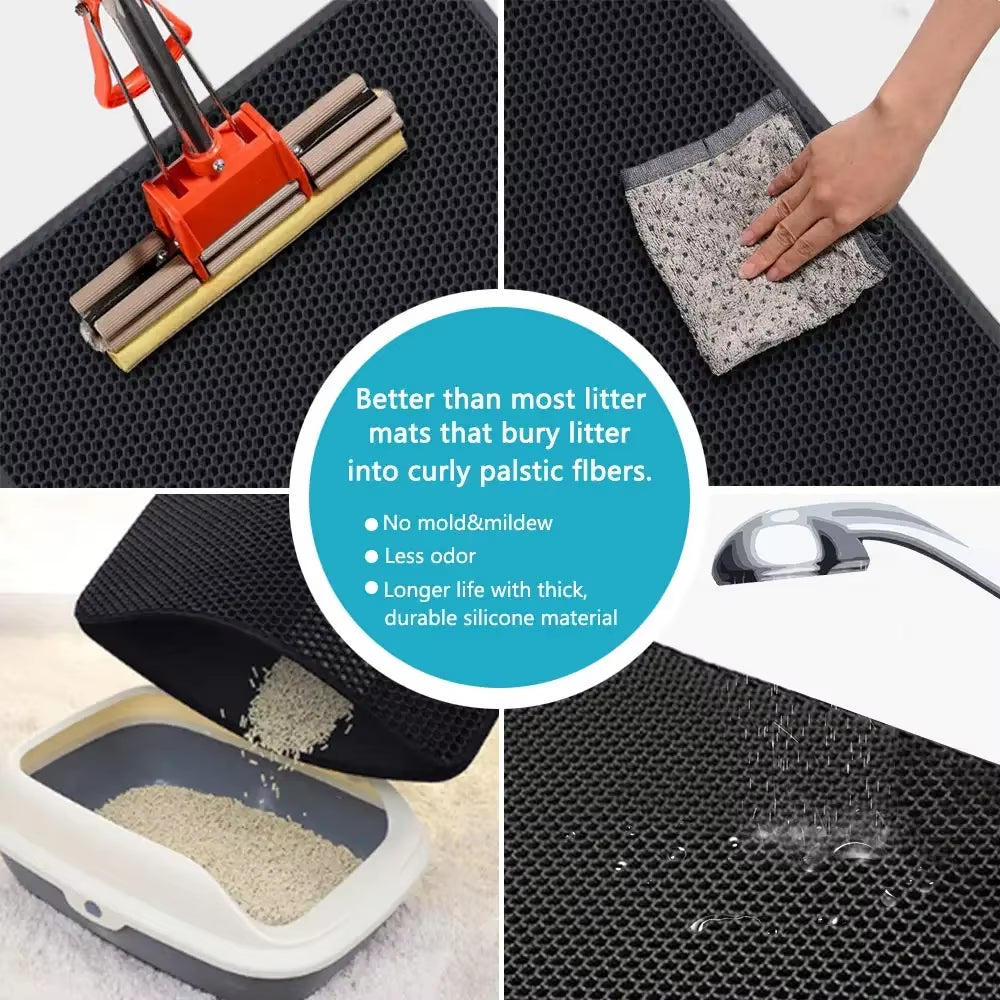 Cat Litter Mat - Double Layer Waterproof Litter Trapper – image 4