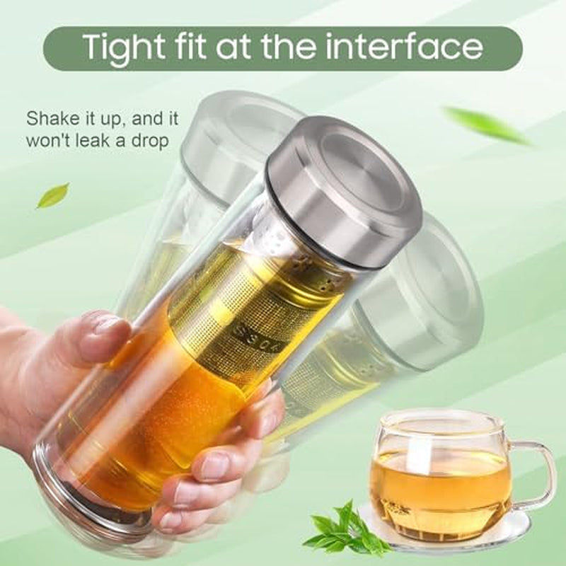 Tea Infuser Bottle 1000 ml, Glass Loose Leaf Tea Maker – image 5