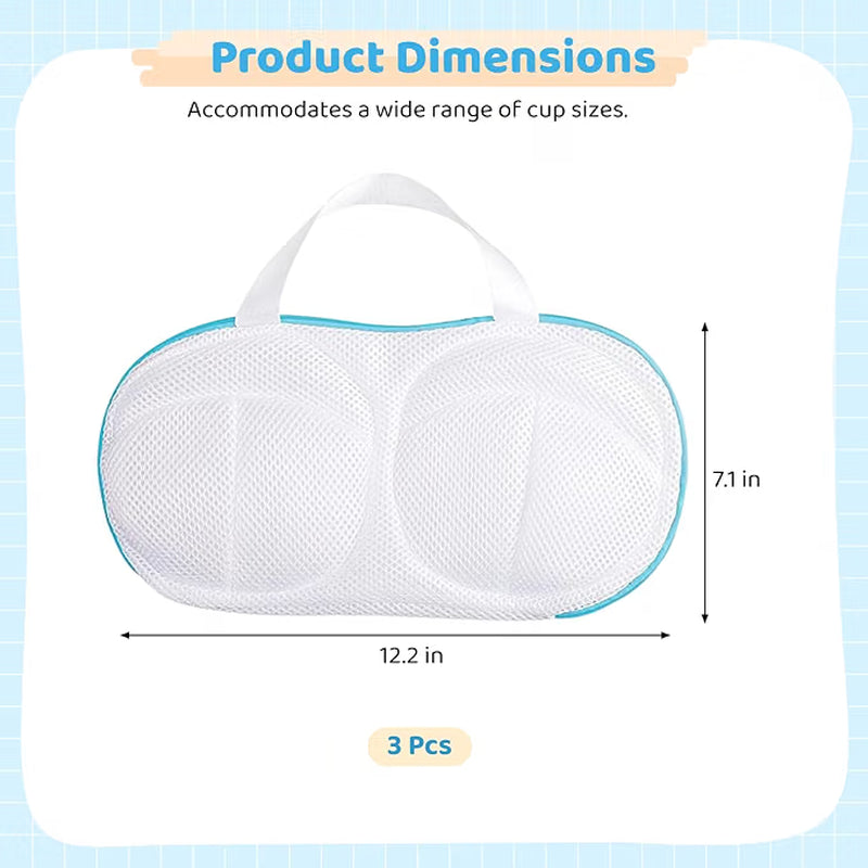 Bra Washing Bags 3 Pcs – Mesh Laundry Bags with Zippers and Handles – image 4