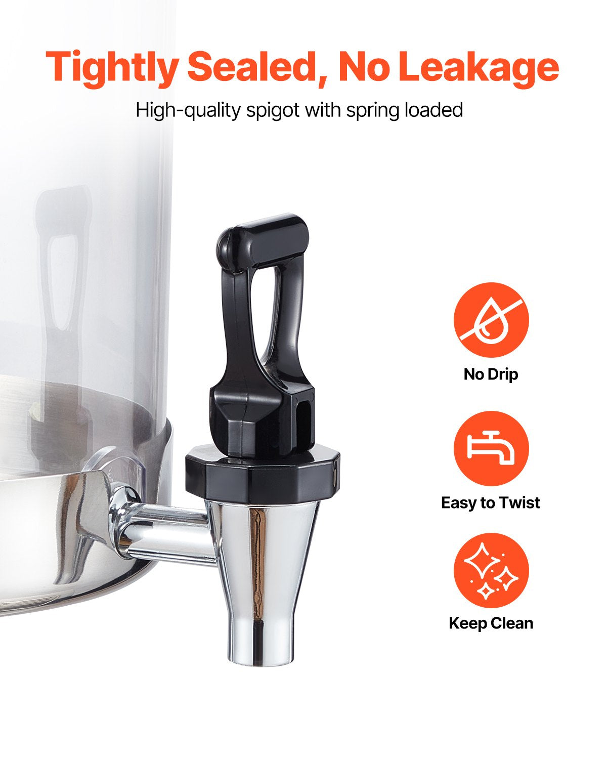 Double Drink Dispenser, 2 x 2.1 Gallon Beverage Dispenser with Drip Tray – image 6