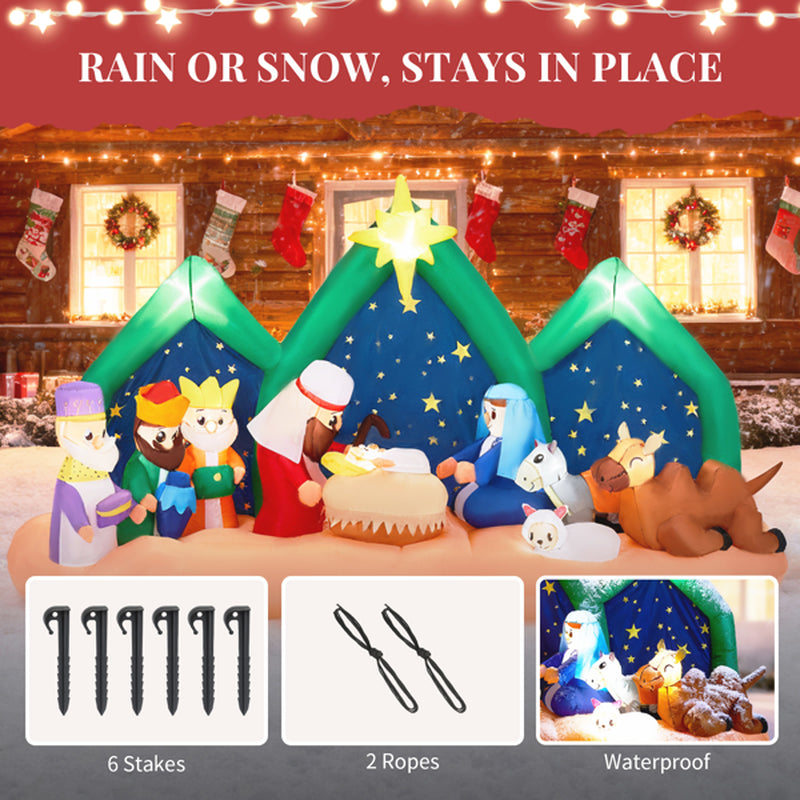 9 Ft Inflatable Nativity Scene With LED Lights for Yard Display – image 5